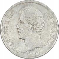 4.hy.FRANCJA, KAROL X, 5 FRANKÓW 1827 B