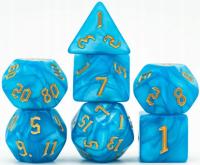 Zestaw 7 Kości Perła Blue Pearl D4-20 K20 RPG D&D DND Dice Gra Planszowa