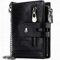 Portfel JJM Męski Czarny Skóra Naturalna Ochrona RFID Pudełko Prezentowe