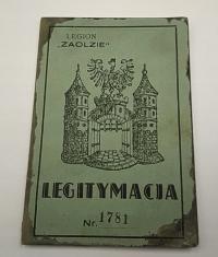 Legion Zaolzie Legitymacja 1938 ppłk. Duch- Zych strzelec grupa Goleszów