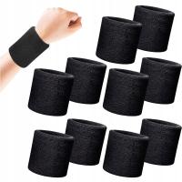 Frotka na nadgarstek rękę opaska na rękę do tenisa biegania czarna - 10x