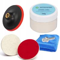 Zestaw do polerowania szyb usuwania rys tlenek ceru 100g + filc 125 mm