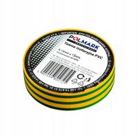 Taśma elektroizolacyjna Polmark 15 mm x 10 m żółto-zielona