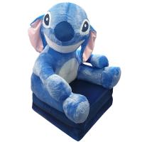 Krzesełko z pluszu maskotka misiek rozkładana niebieska pufa dla cziecka