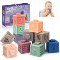 МЯГКИЕ КУБИКИ СЕНСОРНЫЕ ДЛЯ ДЕТЕЙ НАБОР 12ШТ