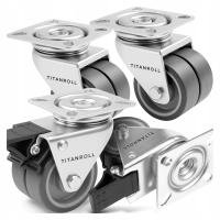 Kółka obrotowe transportowe z hamulcem blokada komplet 4 sztuk zestaw 50MM