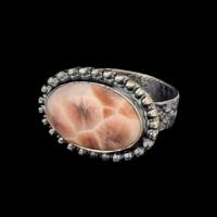 THOMSONIT THOMSONITE SREBRO 925 SREBRNY PIERŚCIONEK OKSYDOWANE SREBRO RETRO