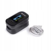 Medyczny Pulsoksymetr Napalcowy Pulsometr Oled Oromed Oximeter Black+Smycz