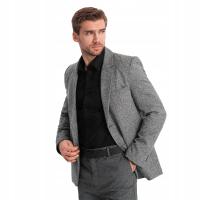 Мужская повседневная куртка с декоративной булавкой серый меланж V1 OM-BLZB-0120 XL