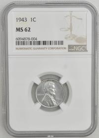 6.vv.USA, 1 CENT 1943 NGC MS62