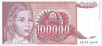 Jugosławia - 100000 Dinara - 1989 - P97 - St.1
