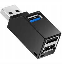 Mini HUB aktywny rozdzielacz 3 Porty USB PC Laptop Szybki