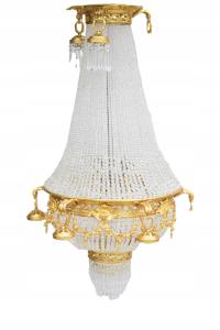 Pałacowy Wiedeński Żyrandol z Brązu + Kryształy 19 żarówek - Lampa 132cm