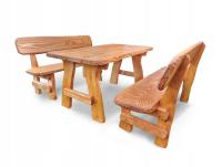 zestaw mebli ogrodowych drewniany komplet stół ławki ogródka taras