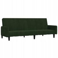 2-местный диван, темно-зеленый, обитый Акса