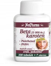 Beta karoten 25000 j.m. - pantenol, PABA - 107 tabletek