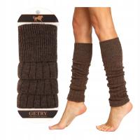 Ocieplacze na Nogi Getry Damskie na Łydki Ciepłe Czekolada Cerber ONE SIZE