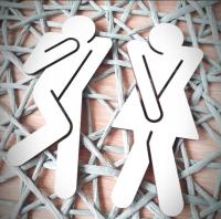 Znaczki na drzwi do WC 5x12cm piktogram, oznaczenie toalety biała