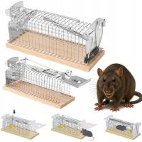 ŻYWOŁAPKA NA SZCZURY ŁASICE MYSZY PUŁAPKA ŁAPKA SOLIDNA METALOWA KLATKA