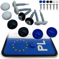 Komplet 6 wkrętów do montażu tablicy rejestracyjnej z zaślepkami samochód