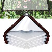 PLANDEKA PRZEZROCZYSTA NA TARAS ALTANĘ OGRODOOWA WODOODPORNA Z OCZKAMI