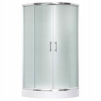 KABINA PRYSZNICOWA Z NISKIM PŁYTKIM BRODZIKIEM NAROŻNA PÓŁOKRĄGŁA 90X90 cm