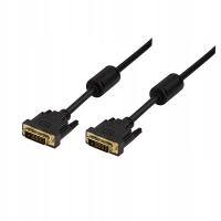 LogiLink CD0001, 2x DVI-D Cable Male 2 X Ferrite Core Dual Link, czarny 2 m