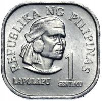 Filipiny - moneta - 1 Sentimo Centym 1975 - Lapulapu - Stan UNC