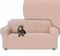 POKROWIEC NA KANAPĘ Sofę Narożnik ŻAKARD SZTRUKS 3 OSOBOWY BEŻOWY 190-230