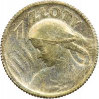 Polska, II RP, 1 złoty 1924, Kobieta i Kłosy, Paryż, st. 3+