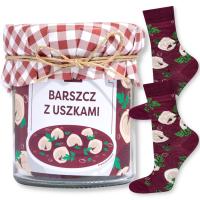SOXO skarpety męskie świąteczne barszcz w słoiku prezent na święta 40-45