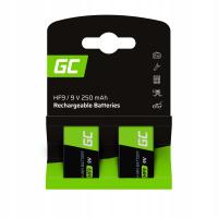 2x AKUMULATORKI 9V HF9 250mAh GREEN CELL BATERIE