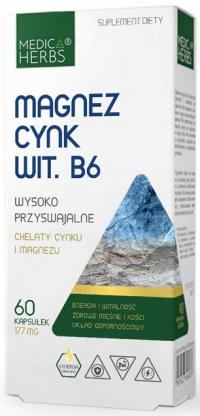 Medica Herbs MAGNEZ CYNK B6 177mg 60 kapsułek