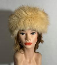 Czapka z Lisa futrzana toczek lis Naturalny 62