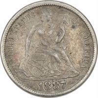 15.hy.USA, 10 CENTÓW 1887 S