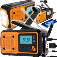 Портативный солнечный радио кривошипная сигнализация Динамо аварийный фонарик 5000mAh USB-C