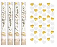 Трубки конфетти стреляя сердца белые сердца золотые для свадьбы 40км свадьбы