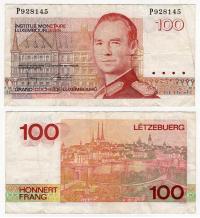 LUKSEMBURG 1986 100 FRANCS