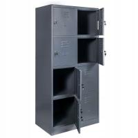 SZAFKA SKRYTKOWA BHP Metalowa 8 SKRYTEK Socjalna 80x50x180 cm grafitowa