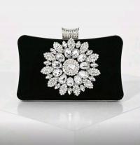 Torebka wieczorowa damska łańcuch wizytowa elegancka czarna