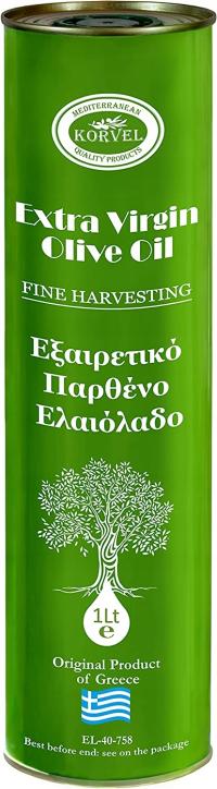 KORVEL греческое оливковое масло первого отжима, 1л