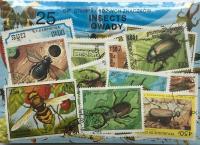 Zestaw 25 znaczków pocztowych - OWADY