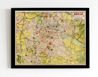 Stary Plan Wroclaw Pharus Breslau 1923r 120x90 cm