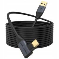 Długi kabel USB 3.1A do C kątowy CableCreation działa także z Oculus 5m 60W