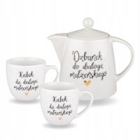 Dzbanek 1L+2x kubek 300ml Do Dialogu Małżeńskiego-Prezent na Ślub, Rocznicę