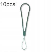 10pcs Silicone Woven Pattern Cell Phone Lanyard Dark Night Green