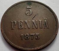 1283 - Finlandia 5 penniä, 1875
