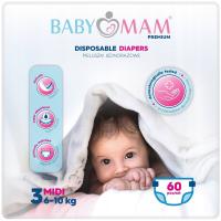 Одноразовые подгузники BABYMAM MIDI 3 (6-10 кг) 60шт дополнительный уход