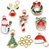 MIX ZAWIESZEK DO BRANSOLETEK ZAWIESZKI NA ŚWIĘTA BOŻE NARODZENIE 7+7SZT