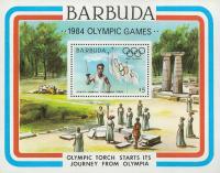 Barbuda 1984 Znaczki Blok 85 ** sport igrzyska olimpijskie Olimpiada flaga